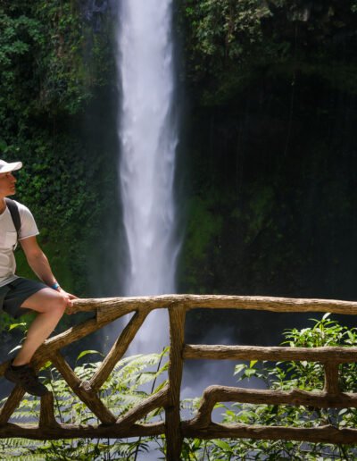 Tourist at the La Fortuna Waterfall in Costa Rica